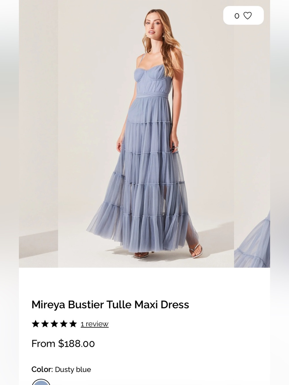 ASTR The Label Mireya Bustier Tulle Maxi Dress - Dusty Blue